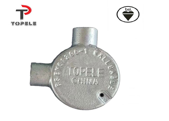 Caja de conexiones de aluminio maleable circular directa bidireccional de TOPELE BS, colocaciones eléctricas galvanizadas del conducto