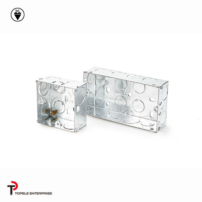 Cajas eléctricas / Caja de conducto de metal estándar británico de 2 bandas con PVC, caja de interruptores