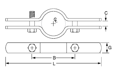 Abrazadera galvanizada acero de la canalización vertical con el perno, estándar de la UL del tenedor del tubo